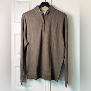 Sharp Lad Quarter Zip Pullover – Size Large – Brown Herringbone – BNWOT